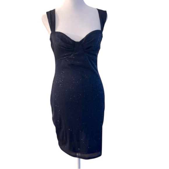 Windsor Navy Glitter Bodycon Sweetheart Dress Size Large - Picture 1 of 7